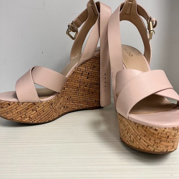 ALDO brand pink wedge platform, size 7.5 - Picture 3 of 6